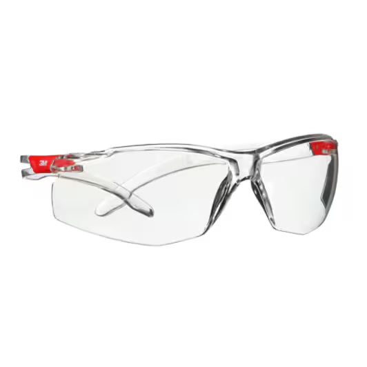 3M™ SecureFit™ 500 Schutzbrille, transparente und rote Fassung, Scotchgard™ Anti-Beschlag- und Kratzschutzbeschichtung (K&N), klare Gläser, SF501SGAF-RED-EU, 20/Karton