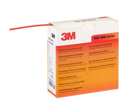 3M™ HSR 3000 Dünnwandiger Warmschrumpfschlauch auf Kleinrolle, Rot, 3/1 mm, 10 m, Spenderbox