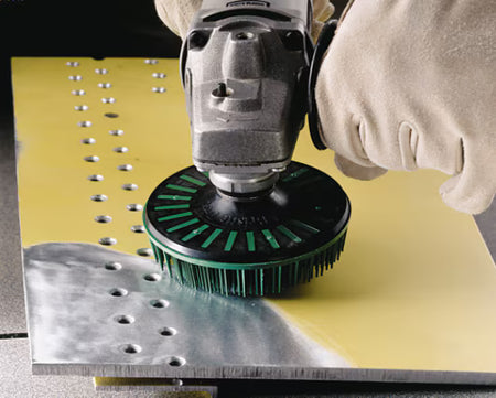 3M™ Scotch-Brite™ Bristle-Scheibe BD-ZB, grün, Ø 115 mm, P50, M14, Kleinpackung, PN65184