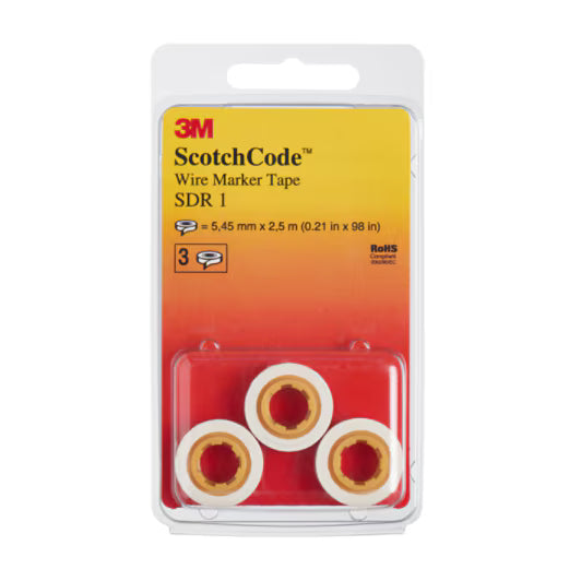 3M™ ScotchCode™ SDR-1 Kabelmarkierer Nachfüllrollen, Nummer „1“, 3x Blisterpackung