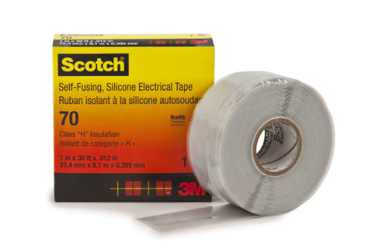 Scotch® 70 Silikonkautschukband, selbstverschweißend, Hellgrau, 25 mm x 9 m, 0,3 mm