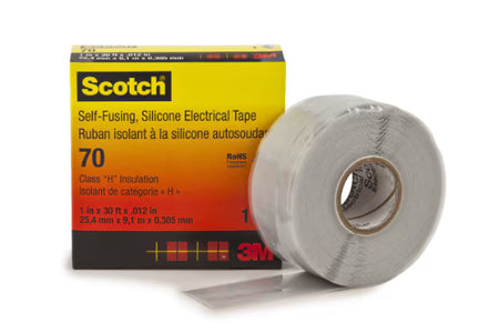 Scotch® 70 Silikonkautschukband, selbstverschweißend, Hellgrau, 25 mm x 9 m, 0,3 mm