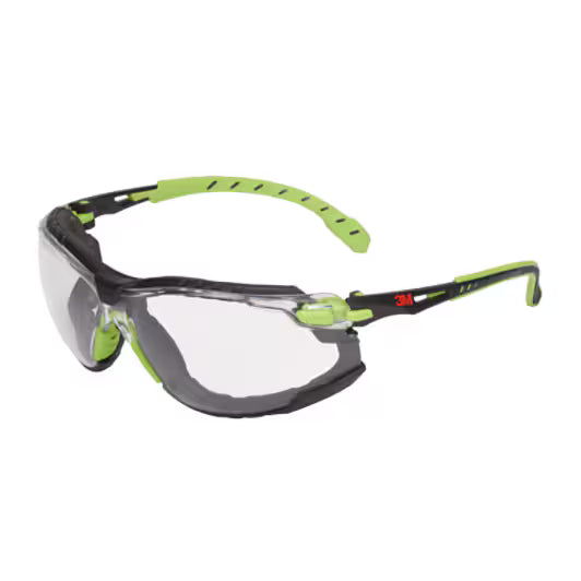 3M™ Solus™ 1000 Schutzbrille, grün/schwarzer Rahmen, Scotchgard™ Anti-Beschlag- und Kratzschutzbeschichtung (K&N), klare Scheiben, TPE-Dichtung und Band, S1201SGAF-TSKT-EU, 20/Karton