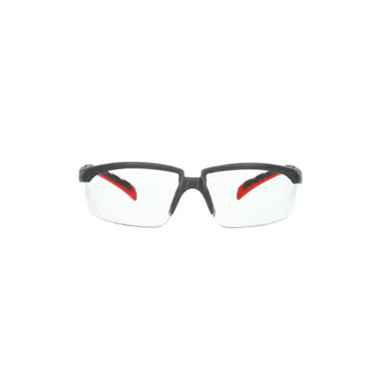 3M™ Solus™ Serie 2000, S2001SGAF-ROT, grau/rote Bügel, Scotchgard™ Anti-Beschlag-Beschichtung, klare AC-AK-Scheiben, 20/Karton
