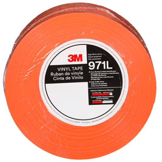 3M™ Langlebiges Bodenmarkierungsband 971L, Orange, 76.2 mm x 33 m, 0.43 mm, einzeln verpackt, praktisch verpackt