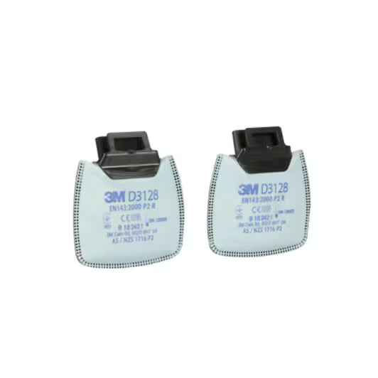 3M™ Secure Click™ Partikelfilter für störende Konzentrationen organischer Dämpfe/saurer Gase und Ozon bis zum 10-fachen des AGW, P2 R, D3128
