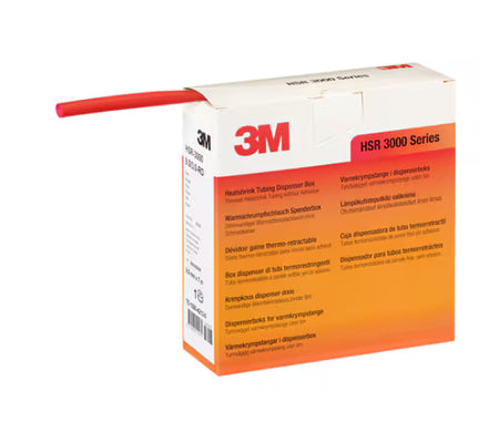 3M™ HSR 3000 Dünnwandiger Warmschrumpfschlauch auf Kleinrolle, Rot, 6/2 mm, 10 m, Spenderkarton