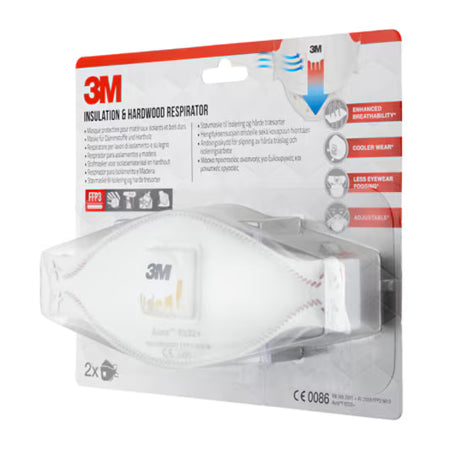 3M™ Aura™ Comfort Cool Flow™ Staubmaske 9332+, FFP3, mit Ventil, 2er-Packung
