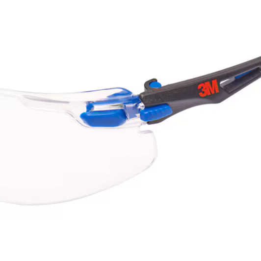 3M™ Solus™ 1000 Schutzbrille, blau/schwarzer Rahmen, Scotchgard™ Anti-Beschlag- und Kratzschutzbeschichtung (K&N), klare Scheiben, S1101SGAF-EU, 20/Karton