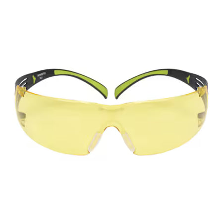 3M™ SecureFit™ 400 Schutzbrille, schwarz/grün Rahmen, kratzfest/beschlagfrei, bernsteinfarbene Gläser, SF403AS/AF-EU