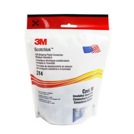 3M™ Scotchlok™ IDC-Verbinder 314, selbstabisolierend, Blau, 0.5 - 1.5 mm², 50 pro Beutel, 500 /Karton