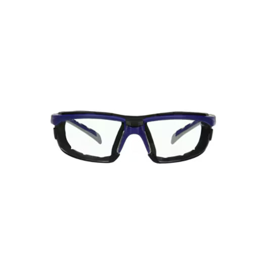 3M™ Solus™ Serie 2000, S2001SGAF-BGR‑F, grau/blaugrüne Bügel, Scotchgard™ Antibeschlagbeschichtung, klare AC-AK‑Gläser, Folienverpackung 20/Karton