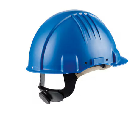 3M™ Hochtemperatur-Schutzhelm, Ratschenverstellung, unbelüftet, 1000 V dielektrisch, Leder-Schweißband, blau, G3501M-BB