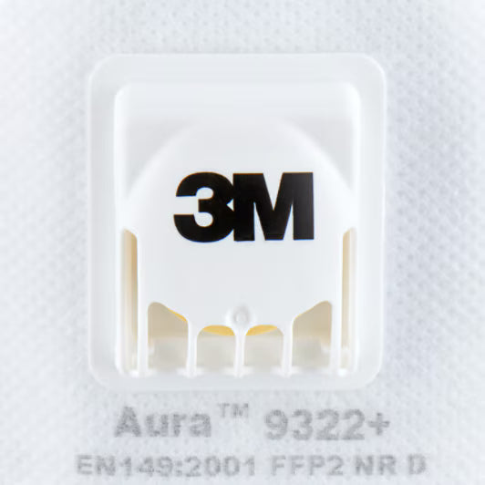 3M™ Aura™ Atemschutzmaske für manuelles und maschinelles Schleifen 9322+, FFP2, mit Ventil, 2 Stück/Packung