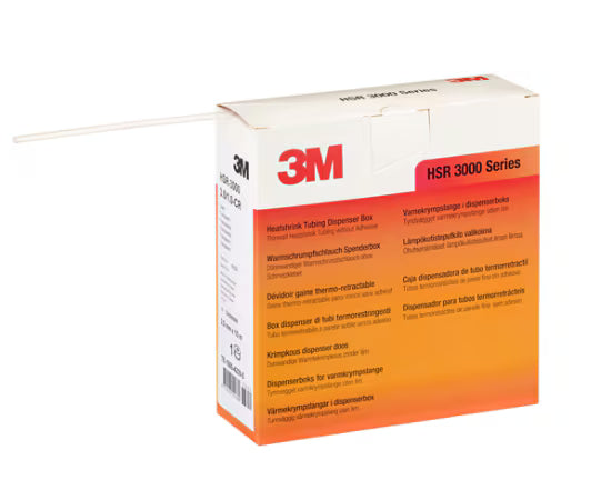 3M™ HSR 3000 Dünnwandiger Warmschrumpfschlauch auf Mini-Rolle, Transparent, 6/2 mm, 10 m, Spenderbox