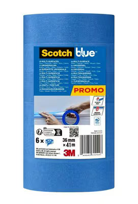 ScotchBlue™ Multi-Oberflächen-Klebeband, 36 mm x 41 m, 6 Rollen/Packung, 100 % PEFC, SGSCH-PEFC-COC-110078