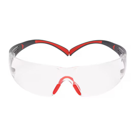 3M™ SecureFit™ 400 Schutzbrille, rot/grauer Rahmen, Scotchgard™ Antibeschlag- und Antikratz-Beschichtung (K&N), klare Scheiben, SF401SGAF-RED-EU