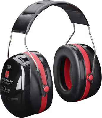 3M™ PELTOR™ Optime™ III Gehörschutzkapseln, schwarz/rot, Kopfbügel, H540A-411-SV