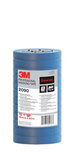 3M™ Professionelles Abdeckband 2090, verschiedene Oberflächen, blau, 18 mm x 50 m, 12 Rollen/Packung, 100% PEFC, SGSCH-PEFC-COC-110078