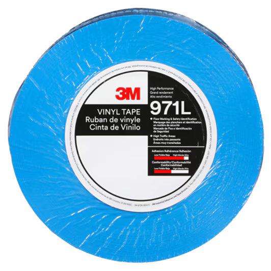 3M™ Robuste Bodenmarkierungsband 971L, Blau, 76.2 mm x 33 m, 0.43 mm, Einzeln verpackt Praktisch verpackt
