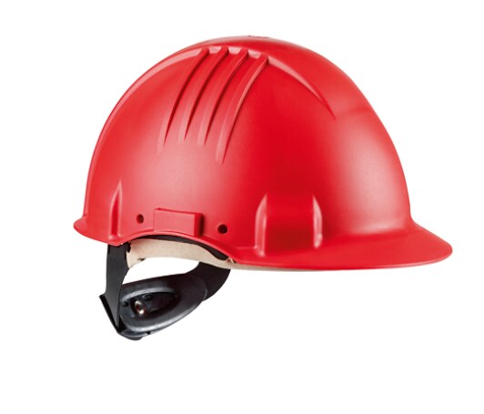 3M™ Hochtemperatur-Schutzhelm, Ratscheneinstellung, unbelüftet, 1000 V dielektrisch, Lederschweißband, rot, G3501M-RD