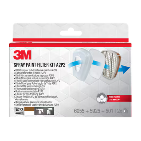 3M™ Filterset für Masken der Serie 6000, 6002BC1, A2P2, (2 x 6055 A2 + 2 x 5925 P2 + 2 x 501 Halter), 4er-Pack/Karton