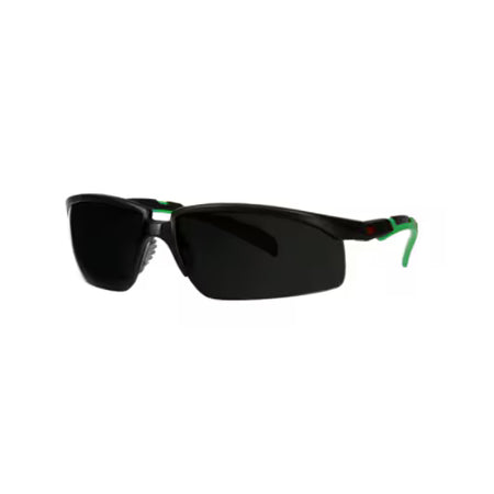 3M™ Solus™ 2000 Schutzbrille, schwarz/grüner Rahmen, kratzfest+ (K), IR 5.0 Grauglas, S2050ASP-BLK, 20/Karton