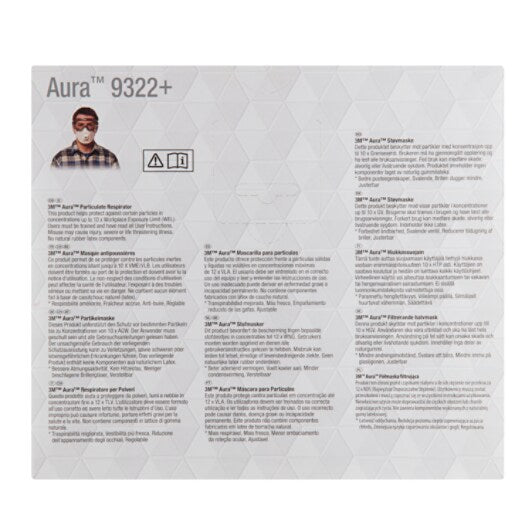 3M™ Aura™ Cool Flow™ Atemschutzmaske mit Ventil Serie 9322+