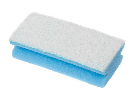 Scotch-Brite™ Synthetischer Schwamm mit Griff 105, Blau/Weiß, 70 mm x 130 mm, 10er-Pack
