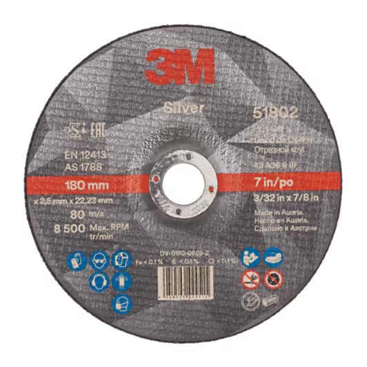 3M™ Silver Trennscheibe, T42, 180 mm x 2.5 mm x 22.23 mm