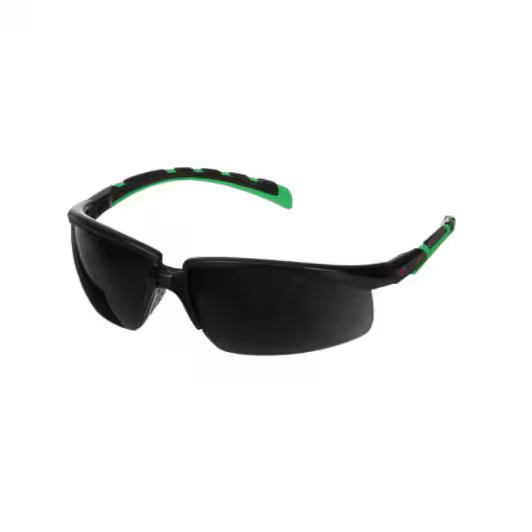 3M™ Solus™ 2000 Schutzbrille, schwarz/grüner Rahmen, kratzfest+ (K), IR 5.0 Grauglas, S2050ASP-BLK, 20/Karton