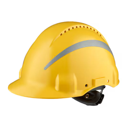 3M™ Schutzhelm, Uvicator, Ratschenverstellung, belüftet, reflektierend, Kunststoff-Schweißband, gelb, G3000NUV-R-GU