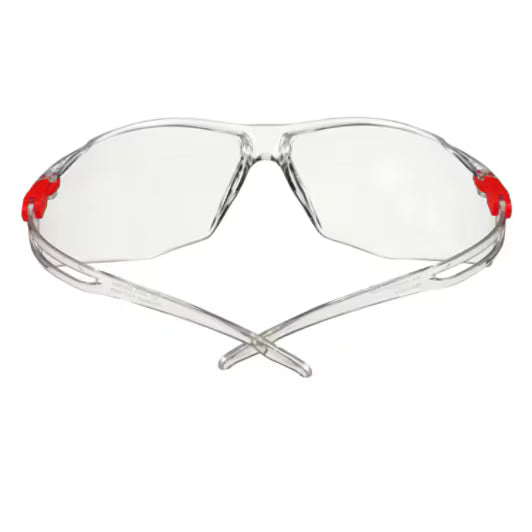 3M™ SecureFit™ 500 Schutzbrille, transparente und rote Fassung, Scotchgard™ Anti-Beschlag- und Kratzschutzbeschichtung (K&N), klare Gläser, SF501SGAF-RED-EU, 20/Karton