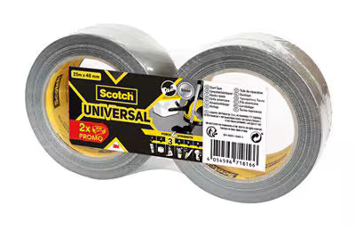 Scotch® Universal-Gewebeband Silber 2904, 25 m x 48 mm, 2 Stück/Packung
