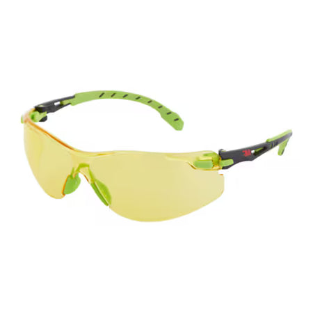 3M™ Solus™ 1000 Schutzbrille, grün/schwarzer Rahmen, Scotchgard™ Anti-Beschlag- und Kratzschutzbeschichtung (K&N), bernsteinfarbene Gläser, S1203SGAF-EU, 20/Karton