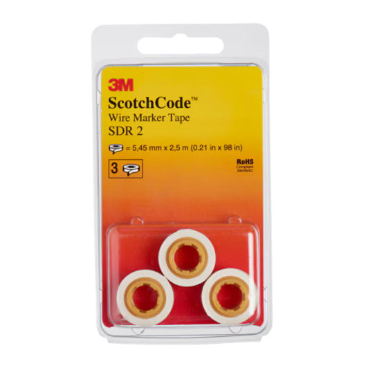 3M™ ScotchCode™ SDR-2 Kabelmarkierung Nachfüllrollen, Nummer „2“, 3x Blisterpackung