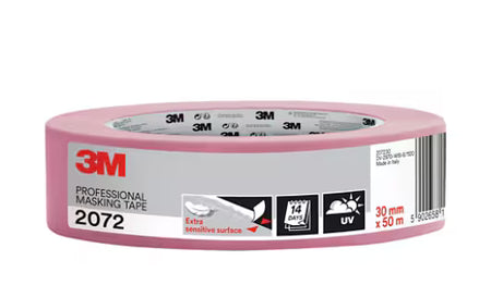 Professionelles Klebeband 2072 von 3M™, extra empfindlich, rosa, 30 mm x 50 m, 1 Rolle/Packung