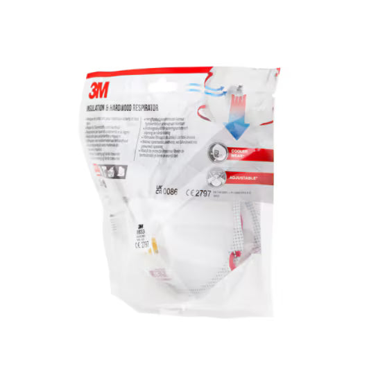3M™ Atemschutzmaske für Dämmstoffe und Hartholz 8833C2, FFP3, mit Ventil, 2 Stück/Packung