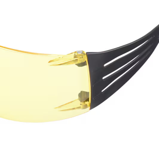3M™ SecureFit™ 400 Schutzbrille, schwarz/grün Rahmen, kratzfest/beschlagfrei, bernsteinfarbene Gläser, SF403AS/AF-EU