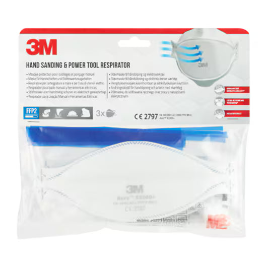 3M™ 9320D+ Aura™ Einweg-Atemschutzmasken, FFP2, ohne Ventil, 3 Stück/Packung