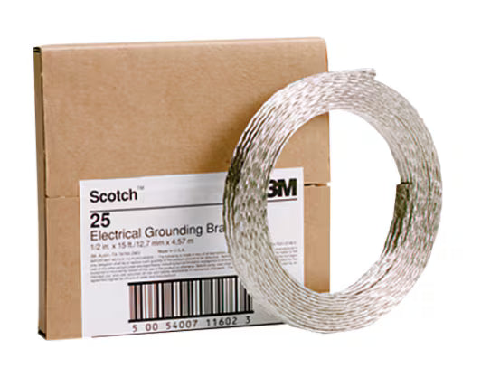 Scotch® 25 Erdungsgeflecht, Kupfer-verzinnt, 13,3 mm², 13 mm x 4,5 m x 2,38 mm