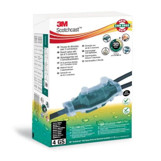 3M™ Scotchcast™ 92-NBB 0 GS Abzweigmuffe mit Gießharz, Y-Form, 0,6/1 kV, 4x 1,5 - 4 / 4x 1,5 - 4 mm²