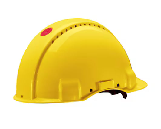 3M™ Schutzhelm, Uvicator, Ratschenverstellung, unbelüftet, 440 V dielektrisch, Schweißband aus Kunststoff, Gelb, G3001NUV-GU
