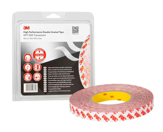 3M™ Doppelseitiges Klebeband GPT-020, transparent, 19 mm x 50 m, 0.2 mm
