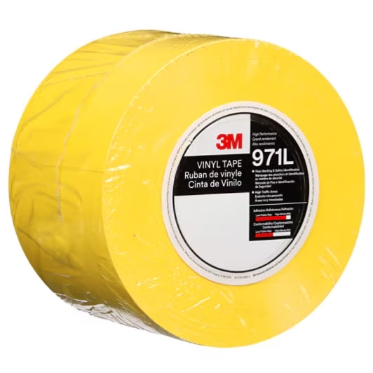 3M™ Dauerhaftes Bodenmarkierungsband 971L, Gelb, 101.6 mm x 33 m, 0.43 mm, einzeln verpackt, praktisch verpackt