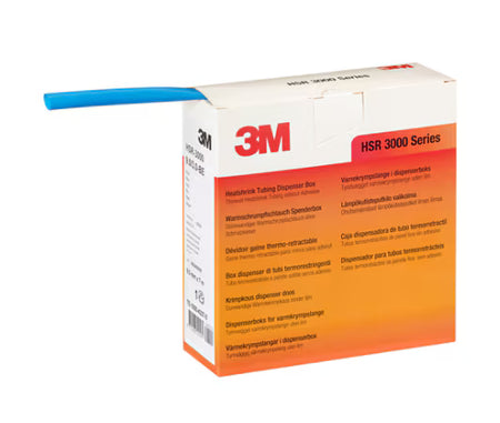 3M™ HSR 3000 Dünnwandiger Warmschrumpfschlauch auf Kleinrolle, Blau, 6/2 mm, 10 m, Spenderbox