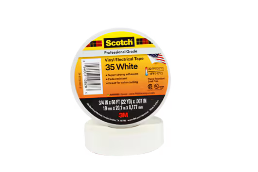 Scotch® 35 Vinyl-Elektro-Isolierband, Weiß, 19 mm x 20 m, 0,18 mm