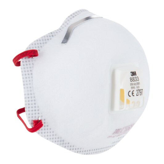 3M™ Partikel-Atemschutzmaske 8833PRO5, FFP3, mit Ventil, 5 Stück/Packung, 6 Packungen/Karton