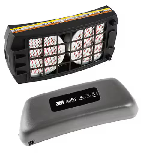3M™ Adflo™ Filter- und Akku-Kit für gebläseunterstützte Atemschutzgeräte, A1B1E1 Filter und Heavy Duty Li-Ionen Akku, 837301
