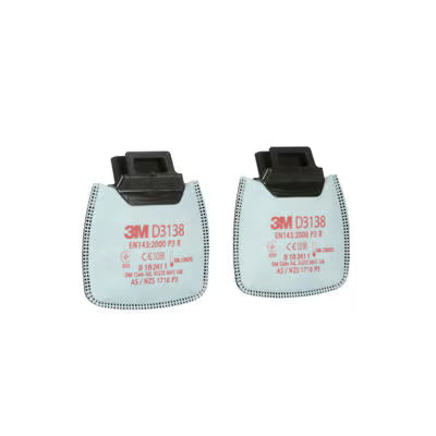 3M™ Secure Click™ Partikelfilter gegen störende Konzentrationen von organischen Dämpfen/sauren Gasen und Ozon bis zum 10-fachen des AGW, P3 R, D3138